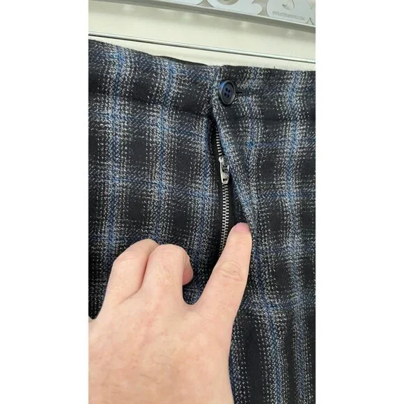 MYTHS PLAID DEGRADE WOOL DRESS PANTS 31 - Picture 3 of 10